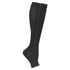 Black Zipper Compression Sports Socks 1 Pair, Elastic Ven Design for Running Football, Graduated Compression with Side Zipper for Easy On-Off and Muscle Support
