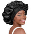 Double-Layer Satin Sleep Bonnet with Adjustable Drawstring and Soft Lining for Curly, Natural and Protective Hairstyles, Pink
