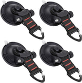 4 Pack Heavy Duty Rotating Suction Cup Anchors with Locking Handles for Tents, Awnings, Travel and Smooth Surfaces, Black