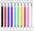 10 Pack Retractable Coil Keychains with Key Rings and Lobster Clasps for Keys, ID Cards and Bags, Assorted Colours, 15-102 cm
