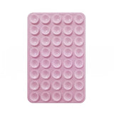 Reusable Silicone Suction Cup Phone Holder Pad for Hands-Free Mounting on Mirrors and Smooth Surfaces, Washable Self-Adhesive, Pink