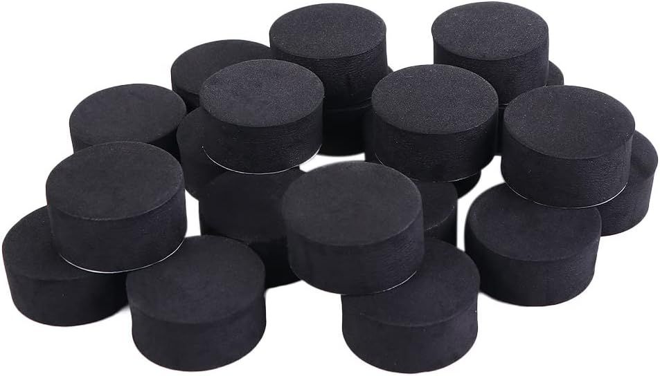 24 Pack Self-Adhesive Flower Pot Feet, Round Plant Pot Risers for Drainage, Slip Protection and Patio Protection, Black, 1.5 cm