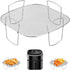 Square Stainless Steel Air Fryer Basket Rack with Raised Mesh Base for Crisp Cooking, Roasting and Baking, Silver, 20 x 20 x 9 cm
