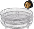 3 Tier Round Stainless Steel Air Fryer Rack with Stackable Mesh Layers for Baking, Drying and Crisp Cooking in Ovens and Air Fryers