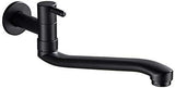 Wall-mounted cold water faucet for washing machine, mop, pool and garden, stainless steel material, Black Finish