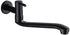 Wall-mounted cold water faucet for washing machine, mop, pool and garden, stainless steel material, Black Finish