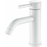 Bathroom Faucet, Stainless Steel Sink Faucet, Water-Saving Flow, Splash Reduction, Ceramic Cartridge, White Finish