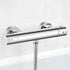 Wall-mounted thermostatic shower mixer with 38 degree C anti-scalding safety lockout, solid brass material, Chrome Finish