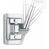 360 Degree Rotation Adjustable Shower Head Holder, Wall Mount No Drilling, Universal Shower Bracket, Compatible with Most Shower Heads, Chrome Finish