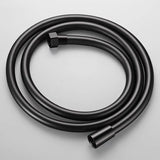 1.5m PVC Flexible Shower Hose for Bathroom Handheld Shower Head, 1/2" Thread, G1/2 Thread, leak-resistant use, Black Finish