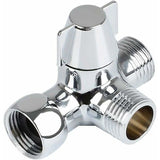 Solid Brass 3-way valve, 3-way diverter valve, 3-way shower valve, G1/2\" T-adapter valve, for shower, hand shower and diverter shower, Silver Finish