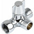 Solid Brass 3-way valve, 3-way diverter valve, 3-way shower valve, G1/2\" T-adapter valve, for shower, hand shower and diverter shower, Silver Finish