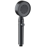 5 Spray Modes Adjustable High Pressure Shower One-Button Stop Water Massage Shower Head Water Saving Shower Bathroom Accessories, Black Finish