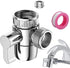 Faucet Adapter with Distributor- 3-Way Switch with M22/M24 Thread/G1/2" Threads for Kitchen Faucet & Hand Shower, solid brass material, Chrome Finish