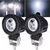 Compatible 10w white led motorcycle fog light 2pcs waterproof 3 inch additional light for bike car truck, Made of Aluminum