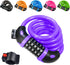 Bicycle Lock (Purple), 120cm x 12mm Long, Cable for Scooter Motorcycles Gate with 5-Digit Smart Code and Stroller L, Replacement Part