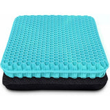 Thick Gel Seat Cushion with Non-Slip Coating Breathable Honeycomb Pattern Absorbs Pressure Points for Car Office Chair Wheelchair (Milk Blue)