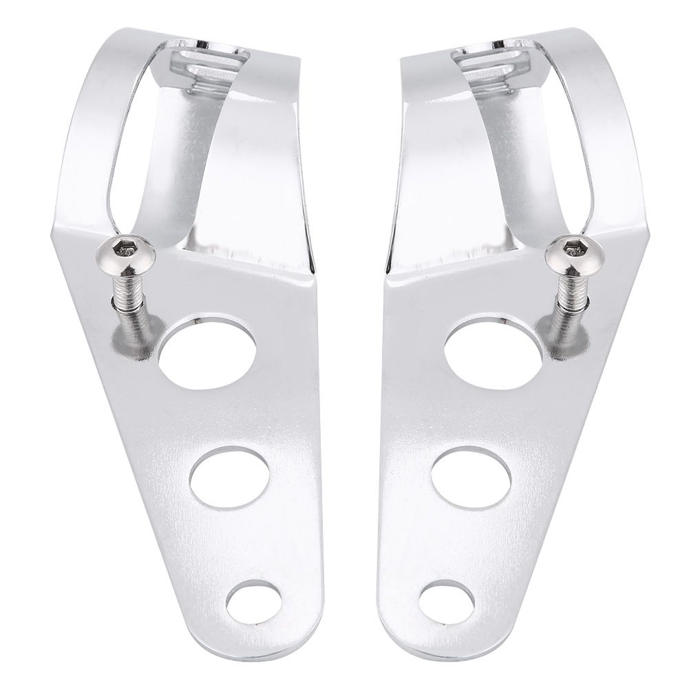 High Quality 35-43mm Motorcycle Headlight Bracket Bracket Fork Tube Clamp Kit Chrome for Chopper Cafe Racer, Made of Iron