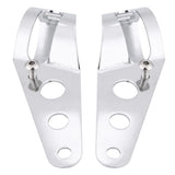 High Quality 35-43mm Motorcycle Headlight Bracket Bracket Fork Tube Clamp Kit Chrome for Chopper Cafe Racer, Made of Iron