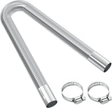 Exhaust pipe for parking heater, 60 cm stainless steel exhaust pipe Car exhaust pipe with 2 stainless steel clamps for diesel heater 60cm