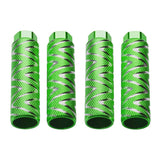 4 pcs Aluminum Alloy Bike Pegs Bmx Pedals Fit 3/8 Inch Axles Bicycle Back Pedals, automotive replacement use, Green Color