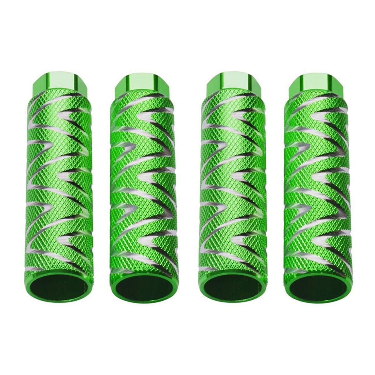4 pcs Aluminum Alloy Bike Pegs Bmx Pedals Fit 3/8 Inch Axles Bicycle Back Pedals, automotive replacement use, Green Color