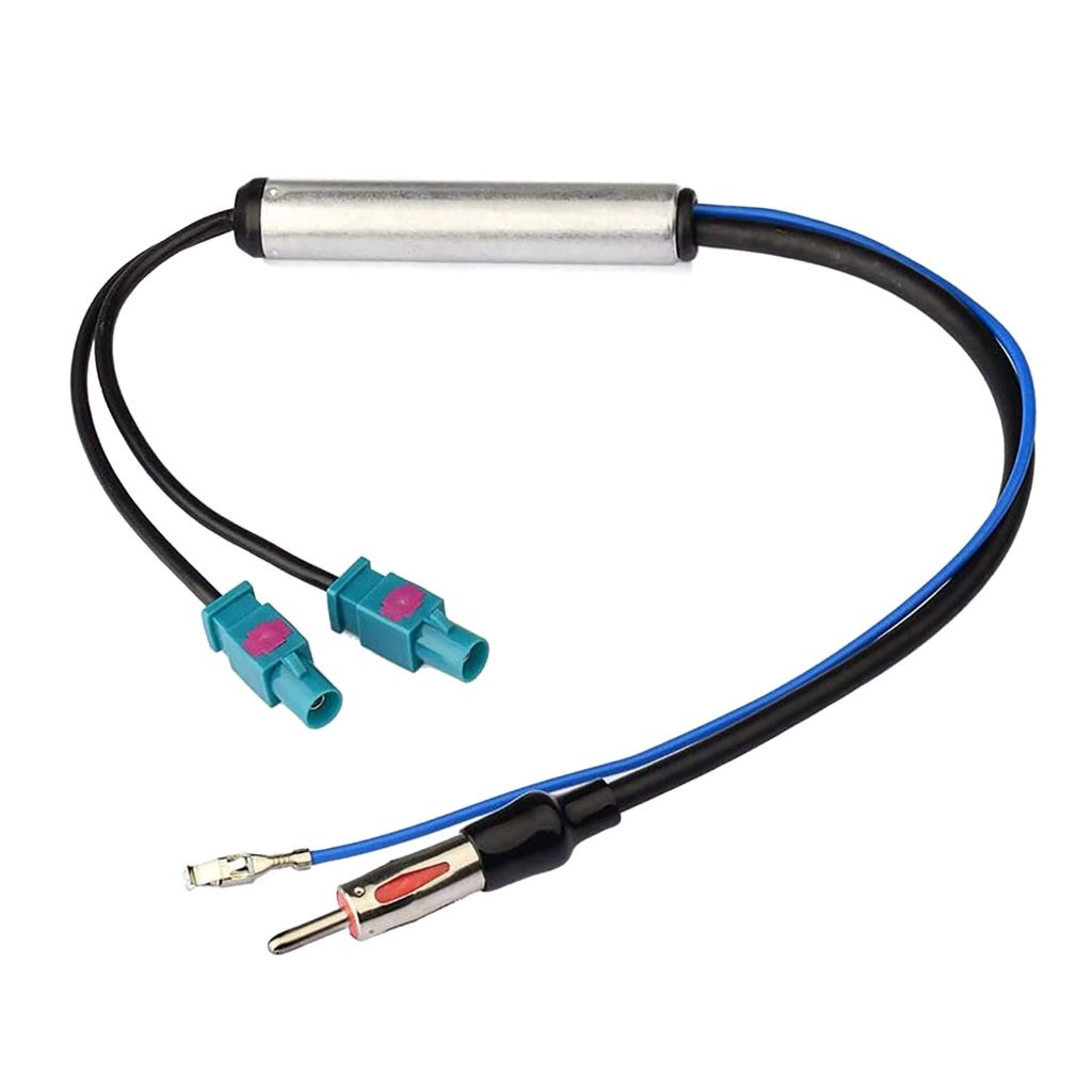 Radio adapter Antenna with amplifier Dual Fakra-Din Antenna adapter for VW, PVC + Copper material, wireless audio upgrade