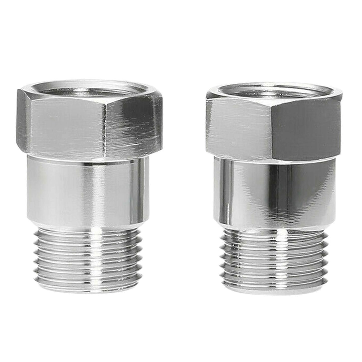 2 pcs O2 Sensor Spacer Thread Universal M18 X 1.5 Car Engine Light Oxygen Sensor Extension Adapter for Vehicle, Metal material