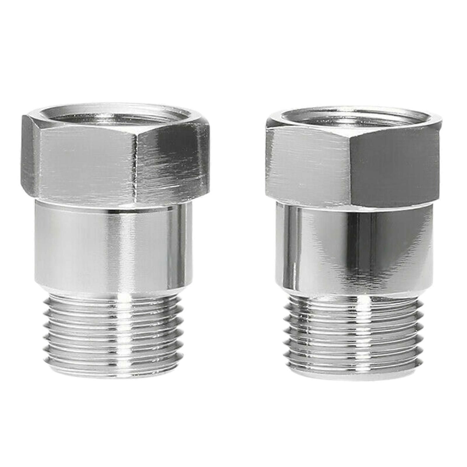 2 pcs O2 Sensor Spacer Thread Universal M18 X 1.5 Car Engine Light Oxygen Sensor Extension Adapter for Vehicle, Metal material