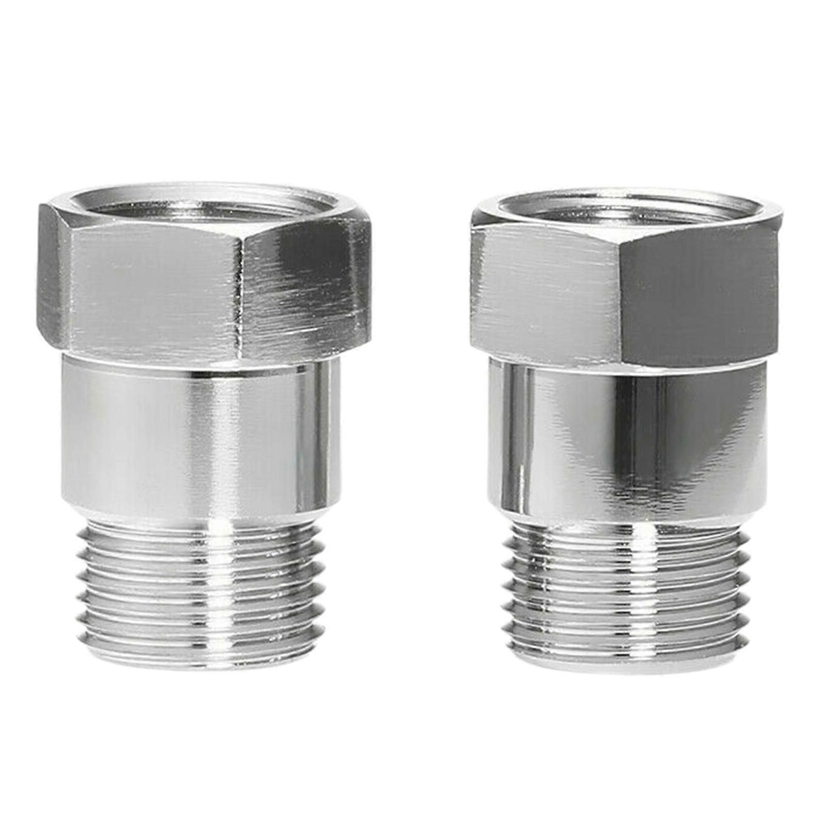 2 pcs O2 Sensor Spacer Thread Universal M18 X 1.5 Car Engine Light Oxygen Sensor Extension Adapter for Vehicle, Metal material