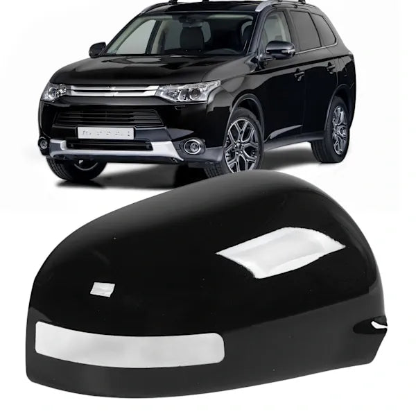 Rearview Mirror Cover High Strength Gloss Black Door Mirror Cover Replacement for Mitsubishi Outlander 2013-2019 Right (7632C490HA), Gloss Black Color