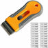 Glass and Ceramic Glass Scraper, Glass Cleaning Tool with 20 Replacement Parts for Removing Gasket Labels, Decals and Oven Glue, Grey Color