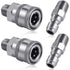Pressure Washer Coupler Set, 1/4 Inch NPT Stainless Steel Quick Connector Male Female External Thread, Cleaning Use