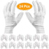 Pack of 24 White Cotton Gloves Work Gloves Cosmetic Hydration Gloves for Dry Hands and Eczema, Jewelry Inspection
