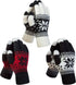 3 Pairs Touch Screen Gloves with Snow Flower Pattern, Warm Knit Winter Gloves Christmas Gifts Stocking Stuffers for Women Black White Red