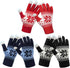 3 Pairs Touch Screen Gloves with Snow Flower Pattern, Warm Knit Winter Gloves Christmas Gifts Stocking Stuffers for Women Red1 Blue White