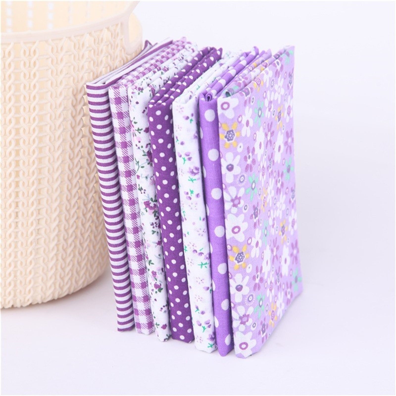 Tdoenbutw clearance Cotton Crafts Fabric Bundle Patchwork Squares Quilting Sewing Patchwork DIY 7PCS 7PC DIY Fabric fall fabric squares clearance sale Z-Purple