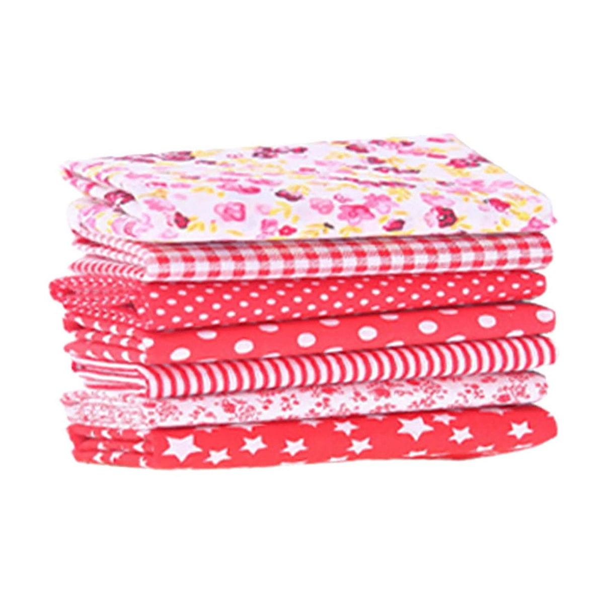 Tdoenbutw clearance Cotton Crafts Fabric Bundle Patchwork Squares Quilting Sewing Patchwork DIY 7PCS 7PC DIY Fabric fall fabric squares clearance sale Z-Red2