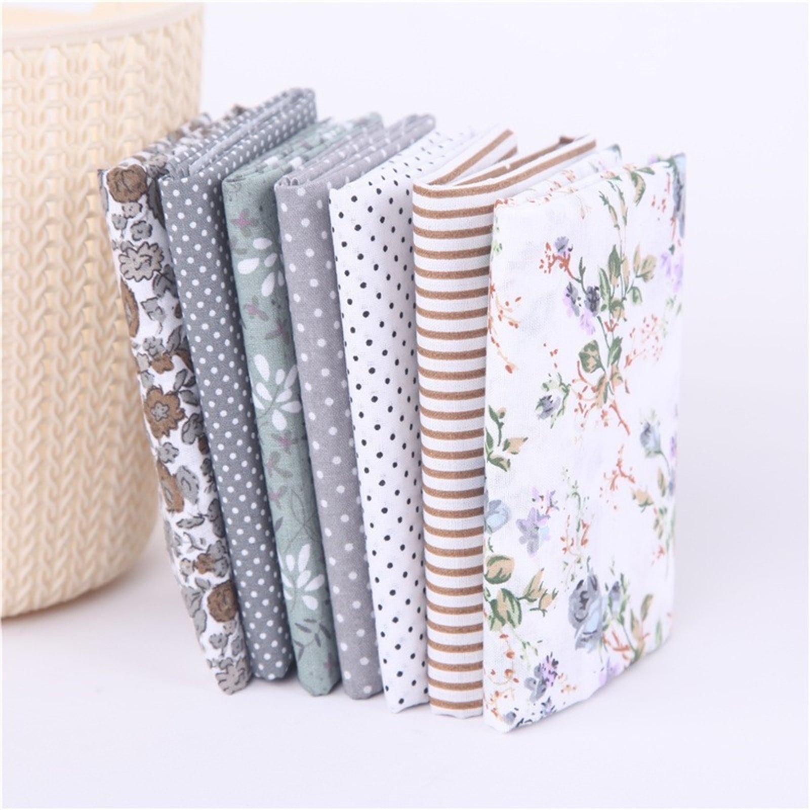 Tdoenbutw clearance Cotton Crafts Fabric Bundle Patchwork Squares Quilting Sewing Patchwork DIY 7PCS 7PC DIY Fabric fall fabric squares clearance sale Z-White