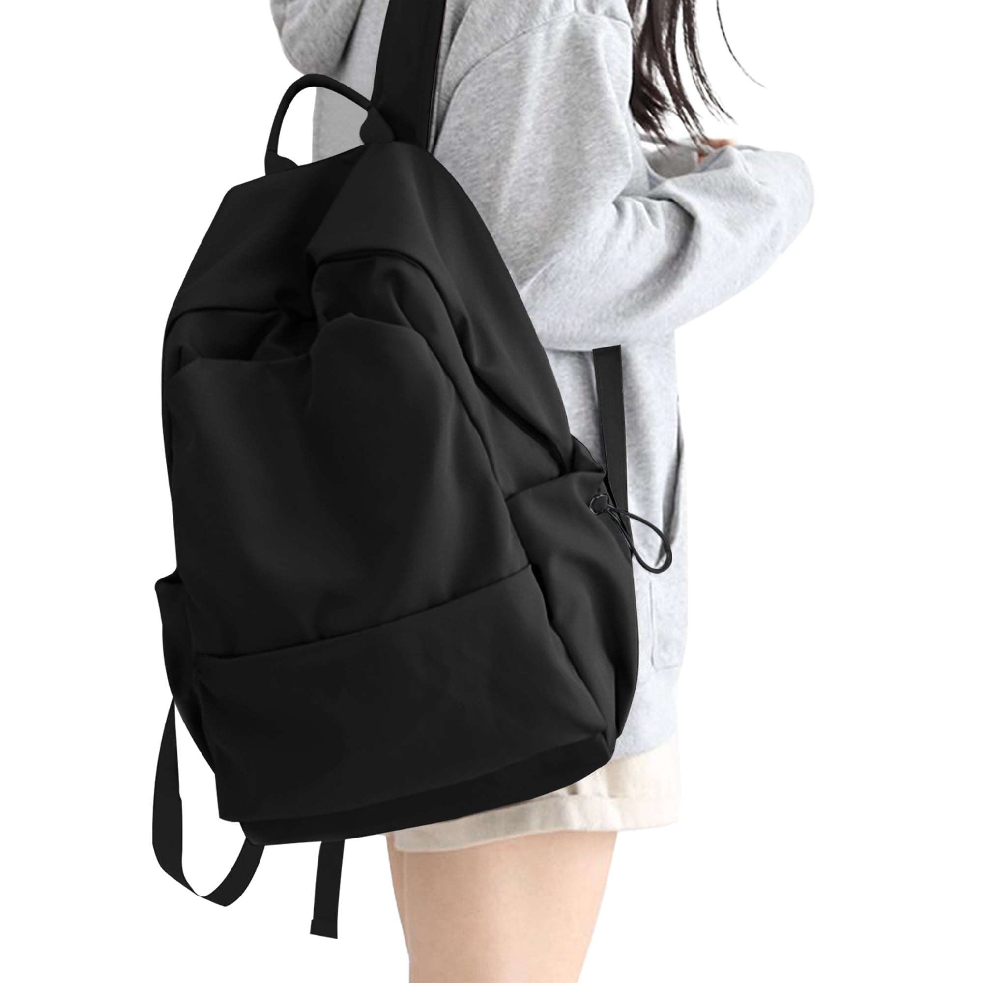 BJLFS Unisex Lightweight Water-Resistant Backpack Black