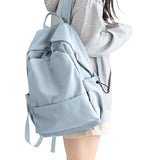 BJLFS Unisex Lightweight Water-Resistant Backpack, Black Blue
