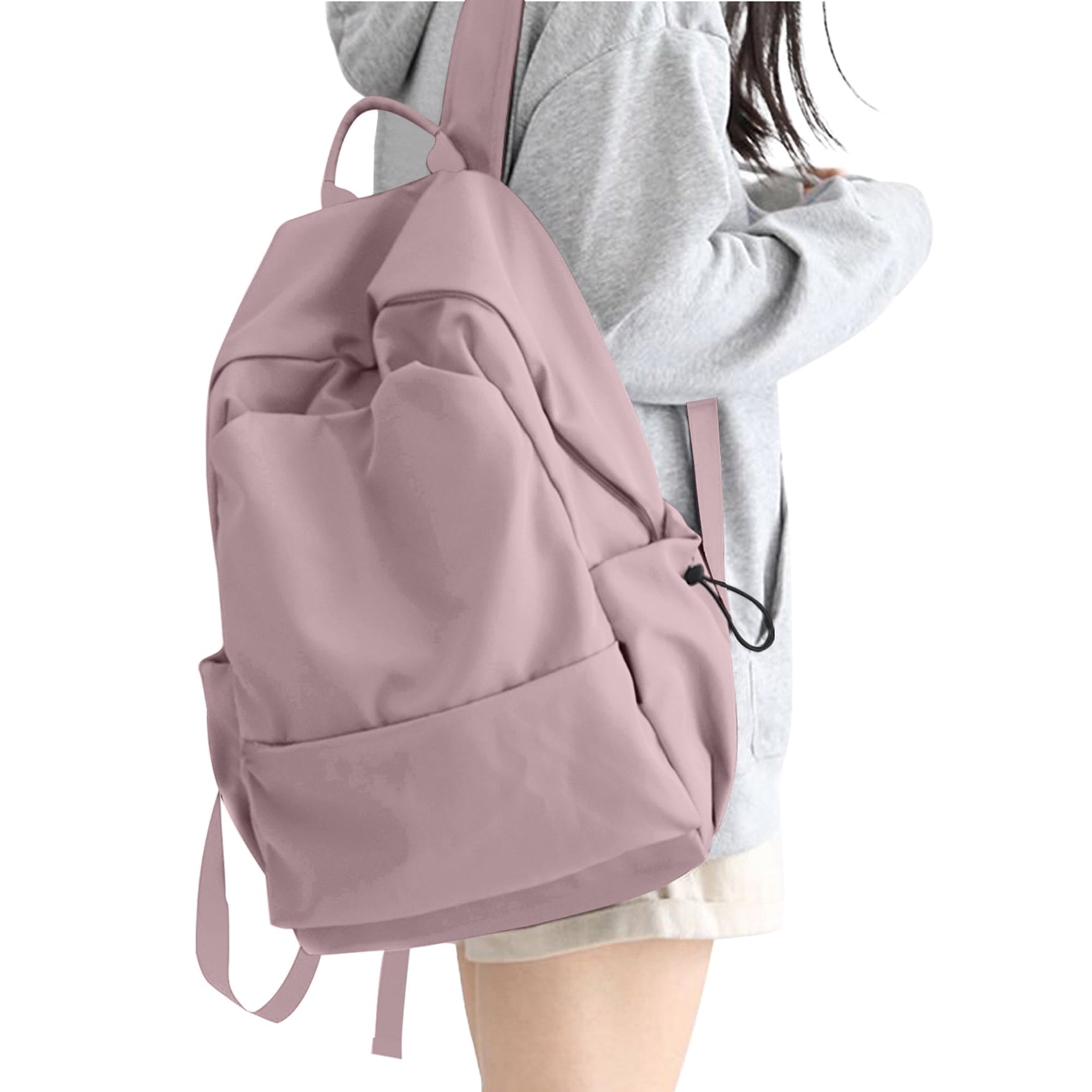 BJLFS Unisex Lightweight Water-Resistant Backpack, Black Purple
