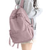 BJLFS Unisex Lightweight Water-Resistant Backpack, Black Purple