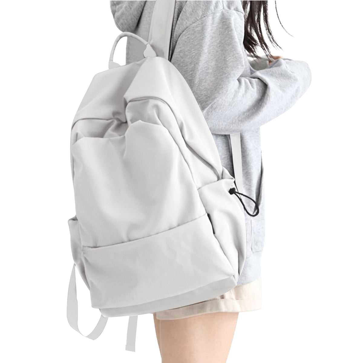 BJLFS Unisex Lightweight Water-Resistant Backpack, Black White