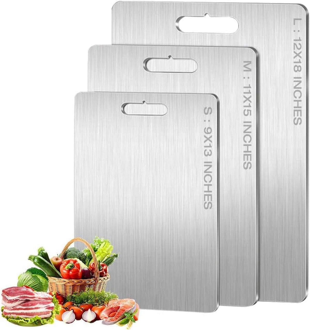 New Titanium Cutting Boards - 100% Pure Titanium Cutting Boards for Kitchen - Cutting Edge Hygiene & Durability, Double Sided Medical-grade Titanium Cutting Mat from Japan (15 x 11 in) 15" x 11"