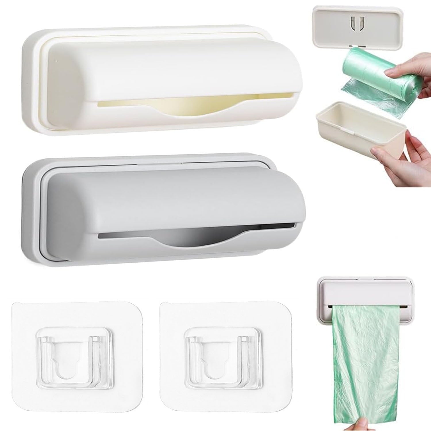 Fineliner Bag Dispenser,New Bin liner Dispenser Trash Bag Holder Dispenser for Plastic Bag Organizer, garbage bag holder for Kitchen Bathroom Laundry Room Organization Storage