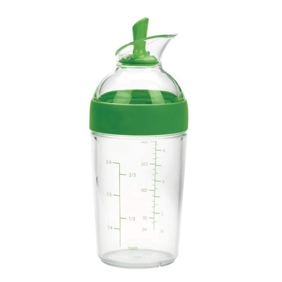Salad Dressing Shaker Container Bottle Universal Manual Sauces Mixer Juice Mixing Bottle Resistant 8.4with Measurement Green
