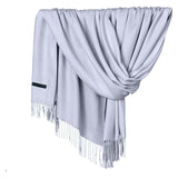 Delayuji Pashmina Scarf for Women Scarf for Women Women Pashmina Scarf Soft Solid Plain Shawl Wrap Fashion Warm Neck with Fringes A Red A Gray