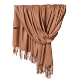 Delayuji Pashmina Scarf for Women Scarf for Women Women Pashmina Scarf Soft Solid Plain Shawl Wrap Fashion Warm Neck with Fringes A Red A Multicolor