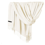 Delayuji Pashmina Scarf for Women Scarf for Women Women Pashmina Scarf Soft Solid Plain Shawl Wrap Fashion Warm Neck with Fringes A Red A White